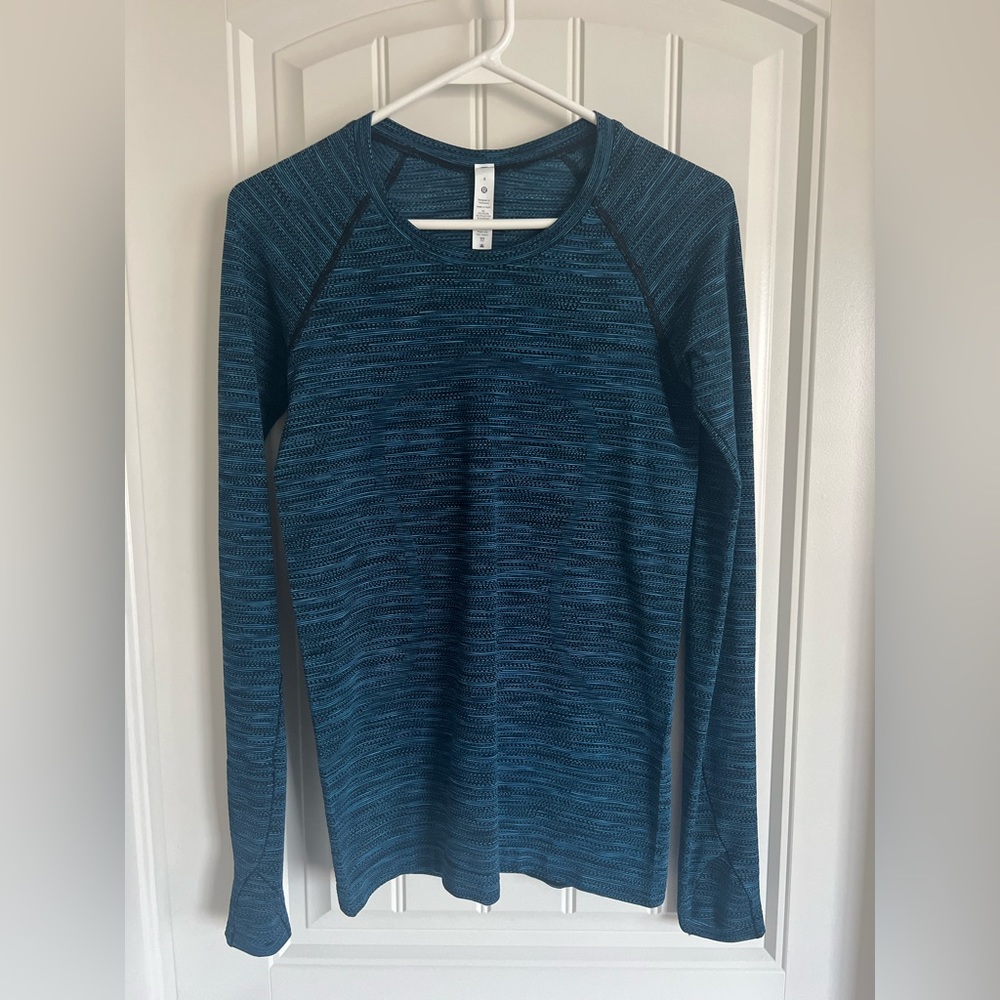 Blue swiftly tech long sleeve shirt lululemon